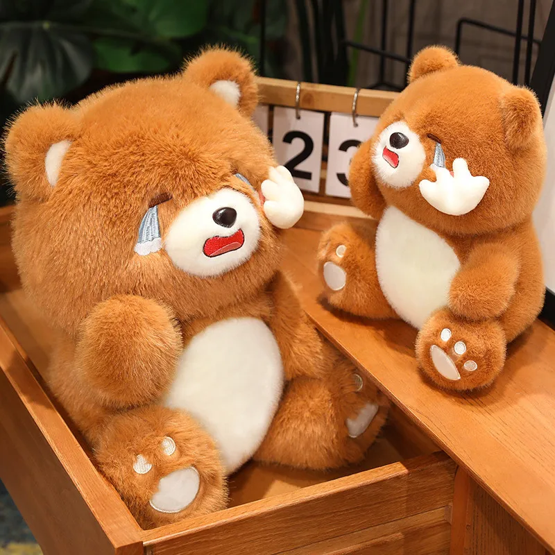 Cute Crying Bear Plush Toy Wiping Tears With Retractable Claws Plush Toy Kawaii Teddy Bear Doll Children's Toy Comfort Gift