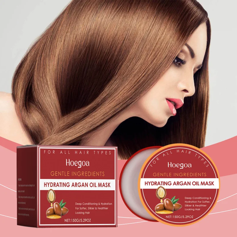 

Moroccan Argan Oil Hair Mask - Deep Hydrating Treatment For Dry Damaged Hair - Repairs Frizz & Adds Shine - Color Safe