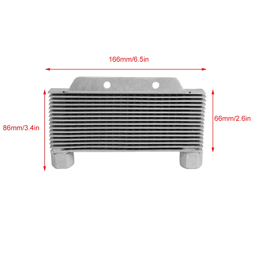 Motorcycle Modification Accessory Oil Cooler Silver Aluminum Alloy Engine Oil Cooler Radiator 15 Rows Universal Motorcycle Parts