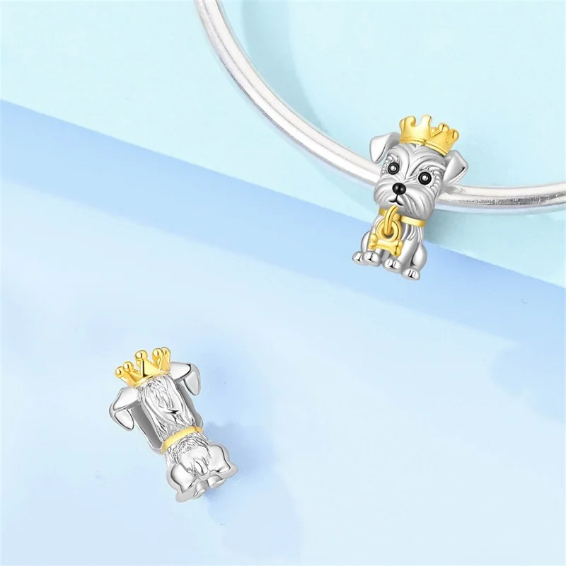 

2026 New 925 Sterling Silver Schnauzer Charms Beads Fit 3mm Classic Bracelet DIY Women Birthday Anniversary Jewelry Gifts