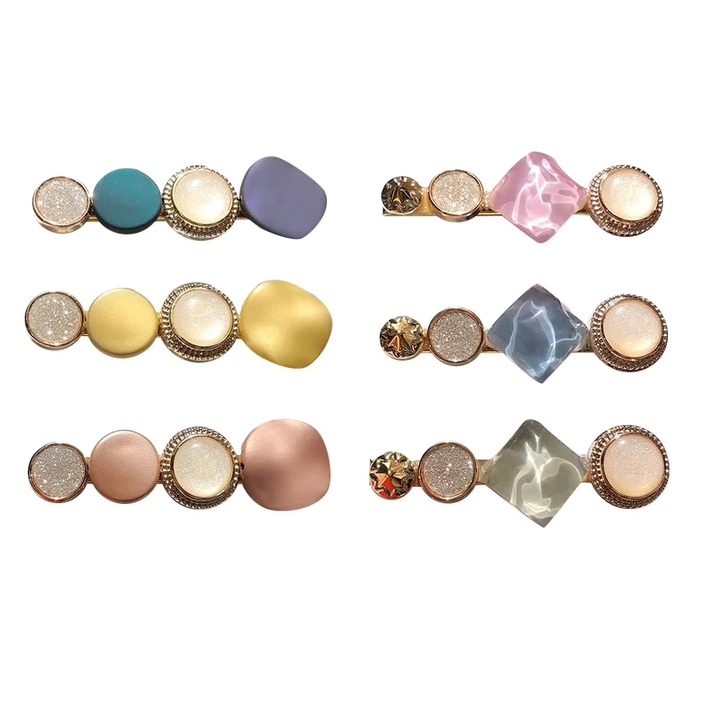 

6pcs Metal Clips Durable Girls Girls Hair Clips Barrettes Chic Daily Wear Various Shapes Gifts Hair Accessories