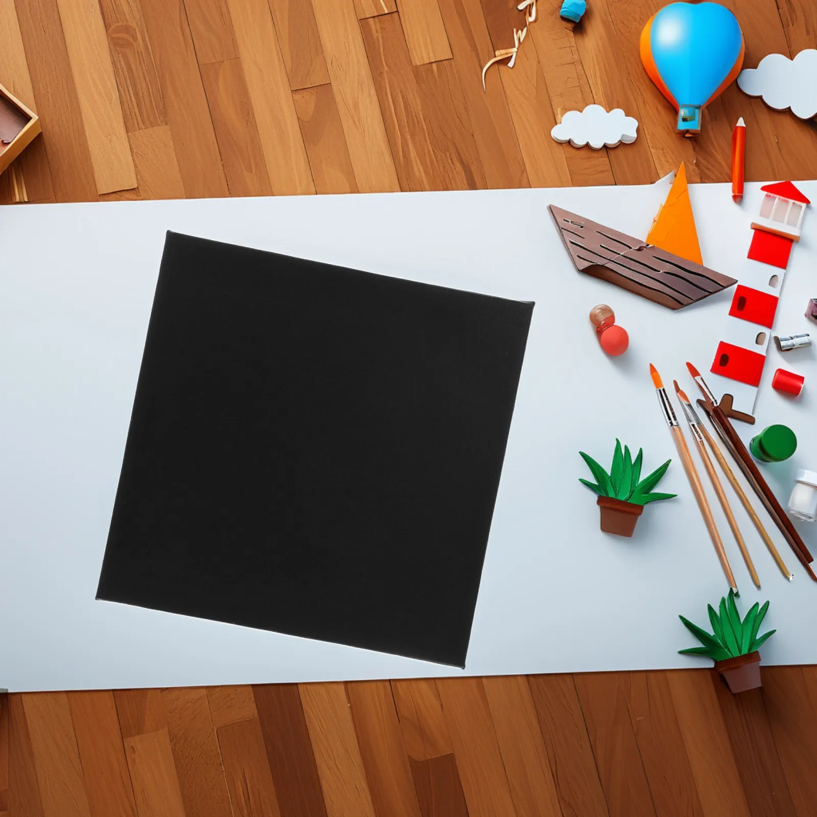 

Black Canvas Boards Cotton Canvas Panels 30Cm Stretched Painting Surface for Acrylic Oil Watercolor Artists DIY Graffiti