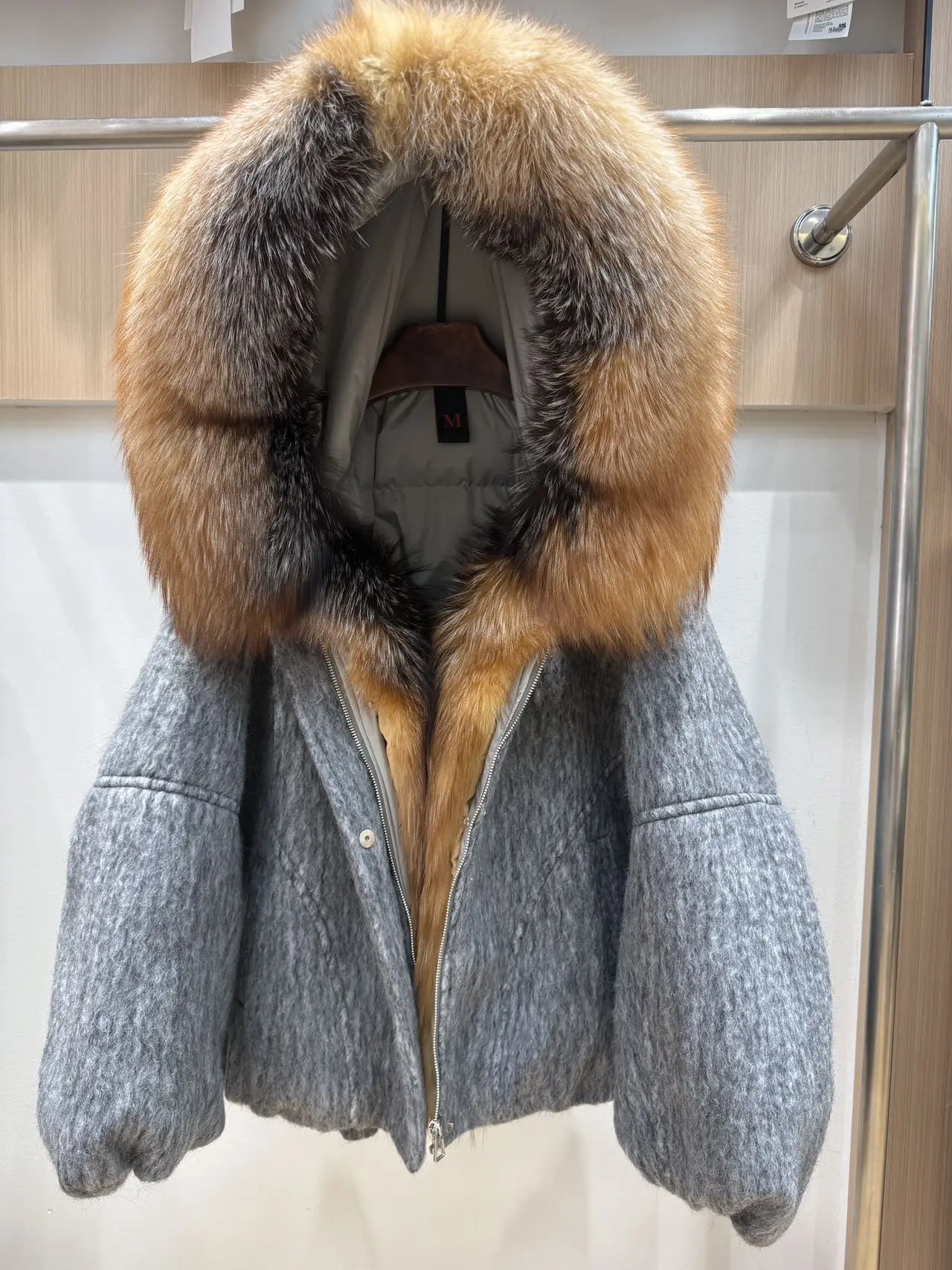 Frauen Winter Mit Kapuze Puffer Jacke Warme Gans Unten Jacke Wolle Woolen Jacken Echt Fox Pelz Kragen Dicke Weibliche Outwear Mantel