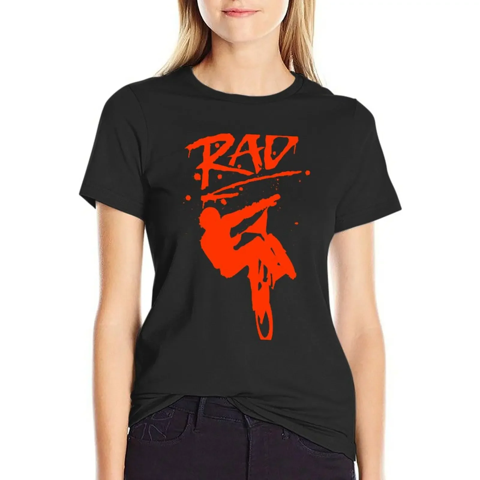 

RAD Red BMX Bike Graffiti - 80s Movie Radical T-Shirt funny tees female heavyweights black t shirts for Women