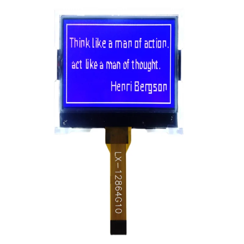 LX-12864G10 White Letters on Blue Background COG Graphic Display LCD Screen LCD Display Small size DOTS:128*64