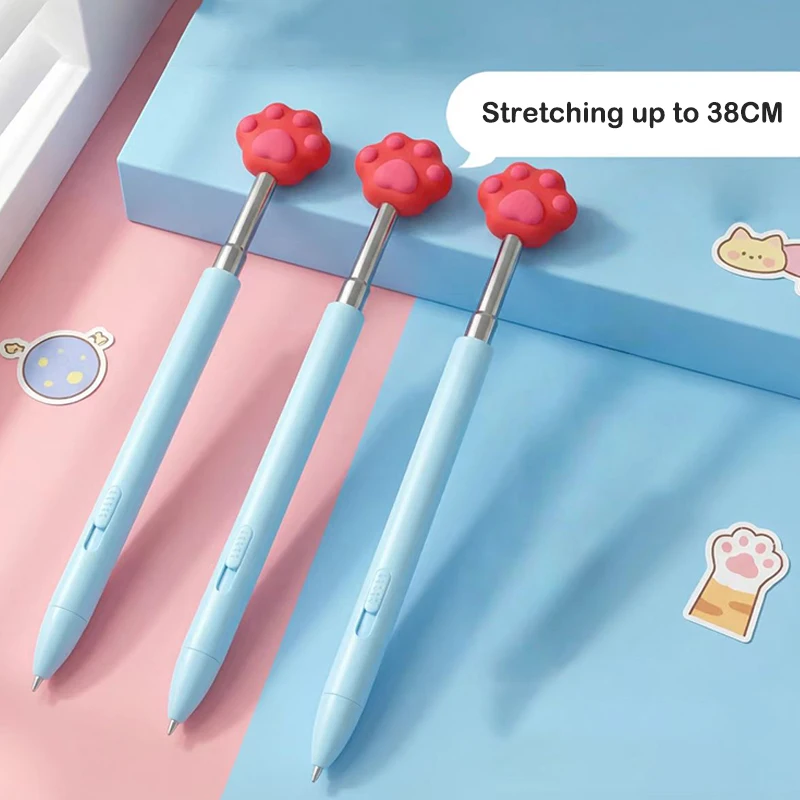 

New Cartoon Cat Paw Retractable Finger Reading Stick Telescoping Teacher Hand Pointer Creative Ballpoint Pen Student Stationery