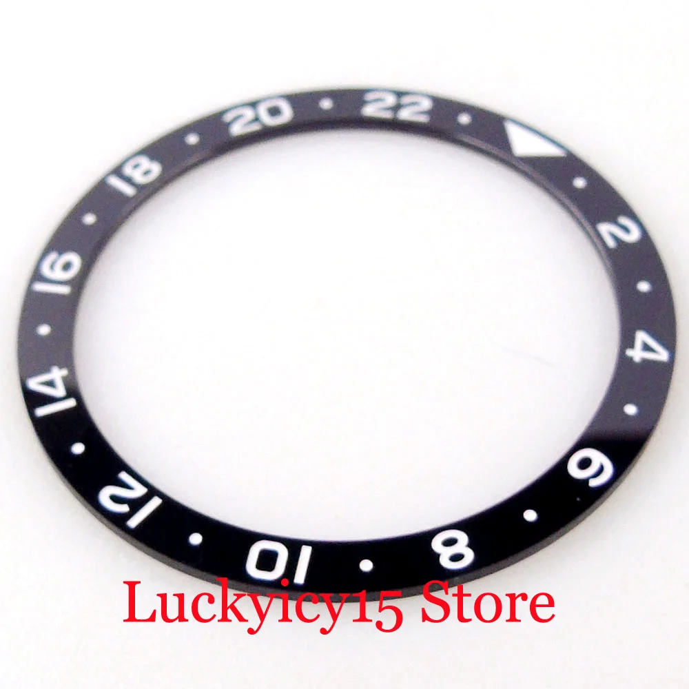 New GMT 38mm*31.5mm Flat Watch Black Bezel Ring Insert Fit SKX 007 NH35A SKX009 Wristwatch Case