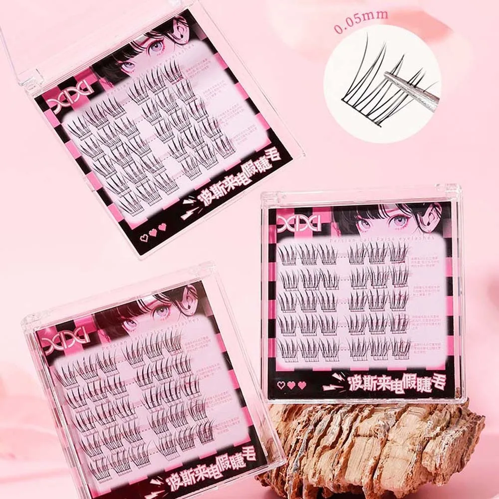 

Segmented L Curl False Eyelashes DIY 7-12mm Individual Cluster Eyelashes Long Lasting Oblique Winged Eyelashes Extensions Women