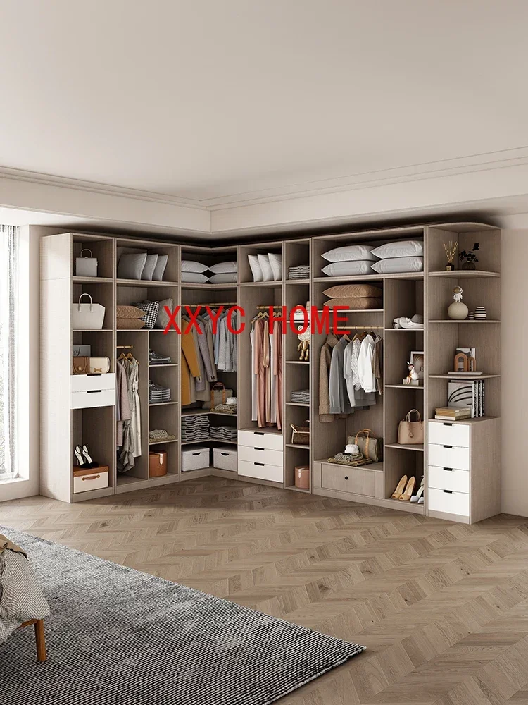 

Corner Wardrobe 90 Degrees Small Apartment Right Angle Turning Combination Corner Solid Wood Sliding Door