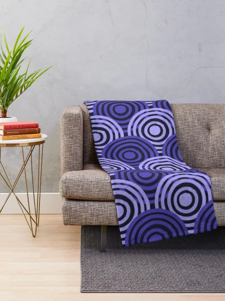 Overlapping circles Purple Throw Blanket Plaid on the sofa Multi-Purpose Personalized Gift Soft Plush Plaid Blankets