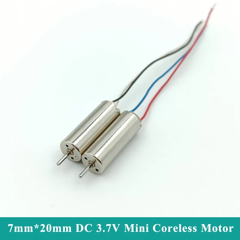 2 sztuki 720 7mm * 20mm CW CCW Mini silnik bezrdzeniowy DC3.7V 48000 obr./min wysokie obroty mikro silnik płytki kubek DIY do modelu samolot