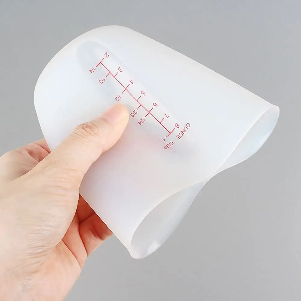 1Pcs Transparent Silicone Measuring Cup with Scale 125/250/500ml Epoxy Resin Glue Mixing Cup Heat Resistant DIY Gypsum Plaster