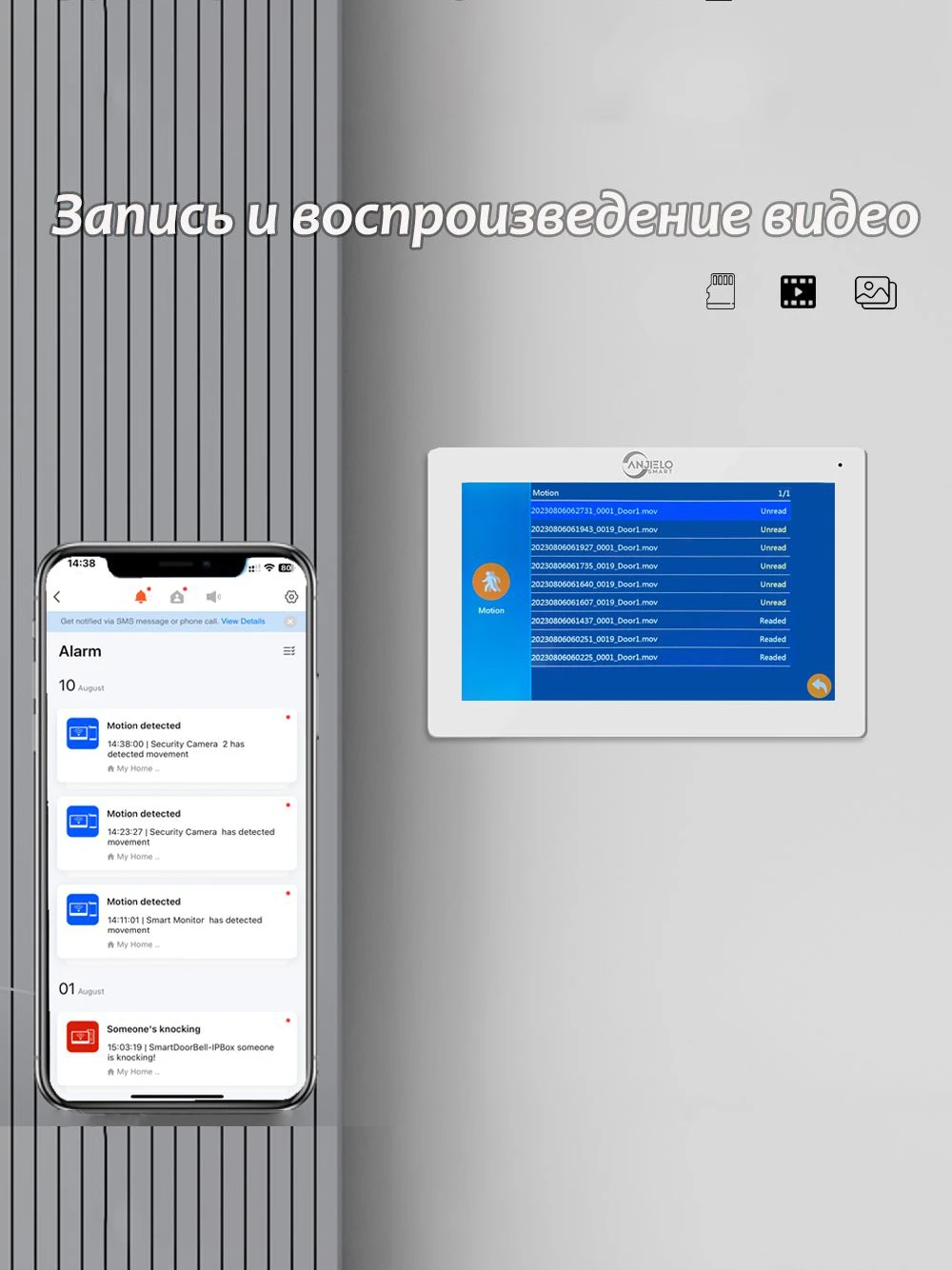 ANJIELO 7-inch 2/3/4/6/8/10/12-unit multi-unit deurbel video-intercomsysteem 1080P display Tuya slimme videodeurbel - afbeelding 2