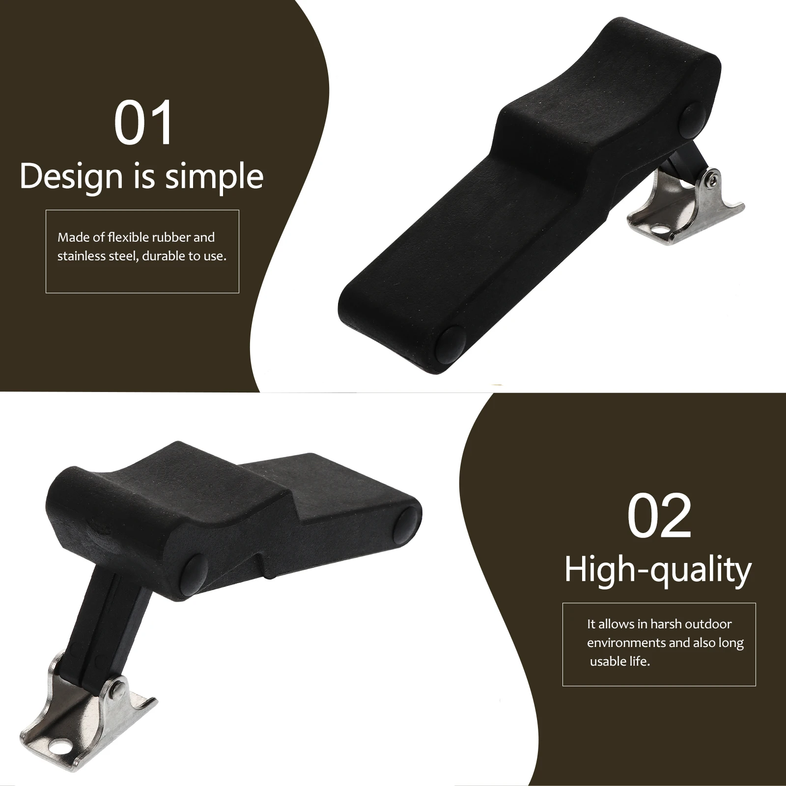 

4pcs Rubber Electrical Cabinet Latch Locks Stainless Steel Door Lock Replacement Front Storage Rack Flexible Draw Latch For Boat