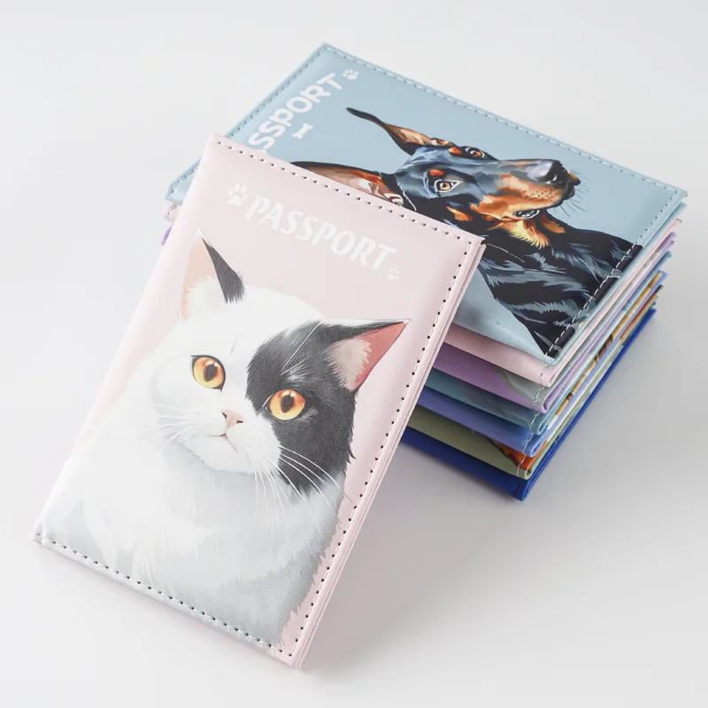 2025 UV Color Printing Cute Pet Passport Holder Travel Wallet Passport Cover Passport Wallet Id Card Holder Plane Ticket Holder