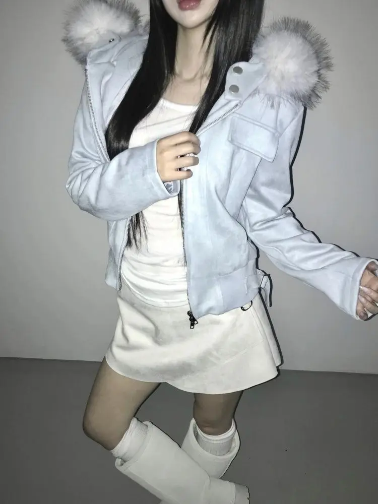 Winter Cute Fashion Slim Fit Warm Short Jacket New Harajuku Style Sweet Y2k Hooded Jackets Women Ins Casual Short Coat 2025 New