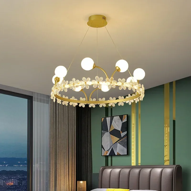 

Nordic Minimalist Crystal Pendant Lights Personality Restaurant Living Room Light Luxury Villa Cafe Homestay LED Lamp Fixtures