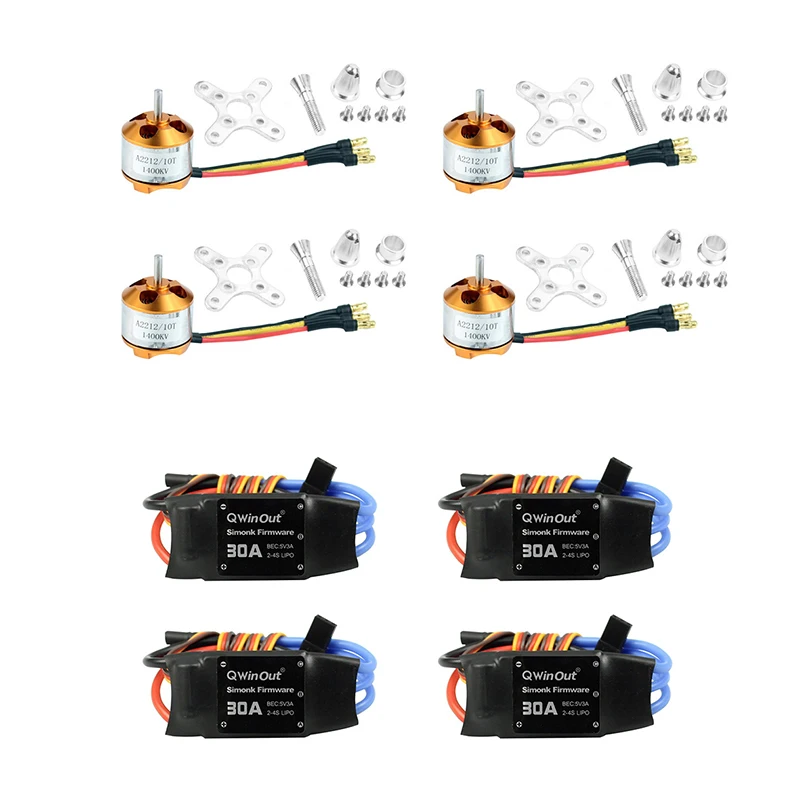 

4 шт./6 шт. 30A контроллер скорости бесщеточный ESC + A2212 1400KV бесщеточный двигатель для DIY RC Самолет Квадрокоптер Дрон аксессуары