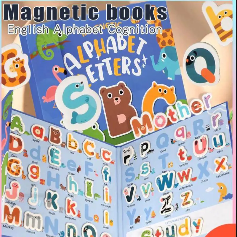 Aimants de réfrigérateur Montessori, 78 pièces, lettres magnétiques, livre, jeu de sort, jouets éducatifs pour enfants, cadeau