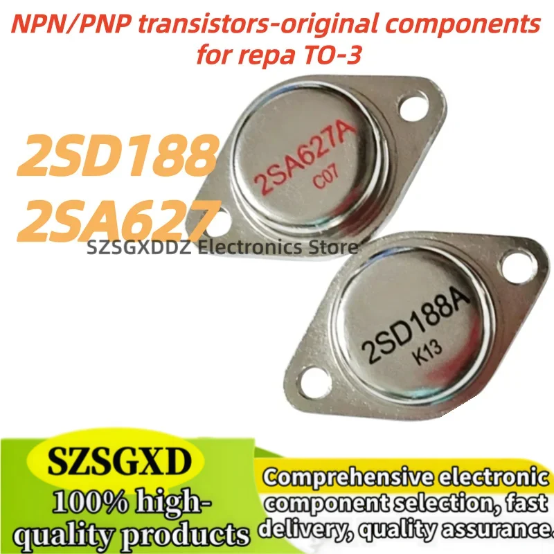 2pcs 100% New Quality 2SA627A TO3 2SD188A 2SD188 2SA627 NPN/PNP transistors-original components for repair TO-3 IN STOCK