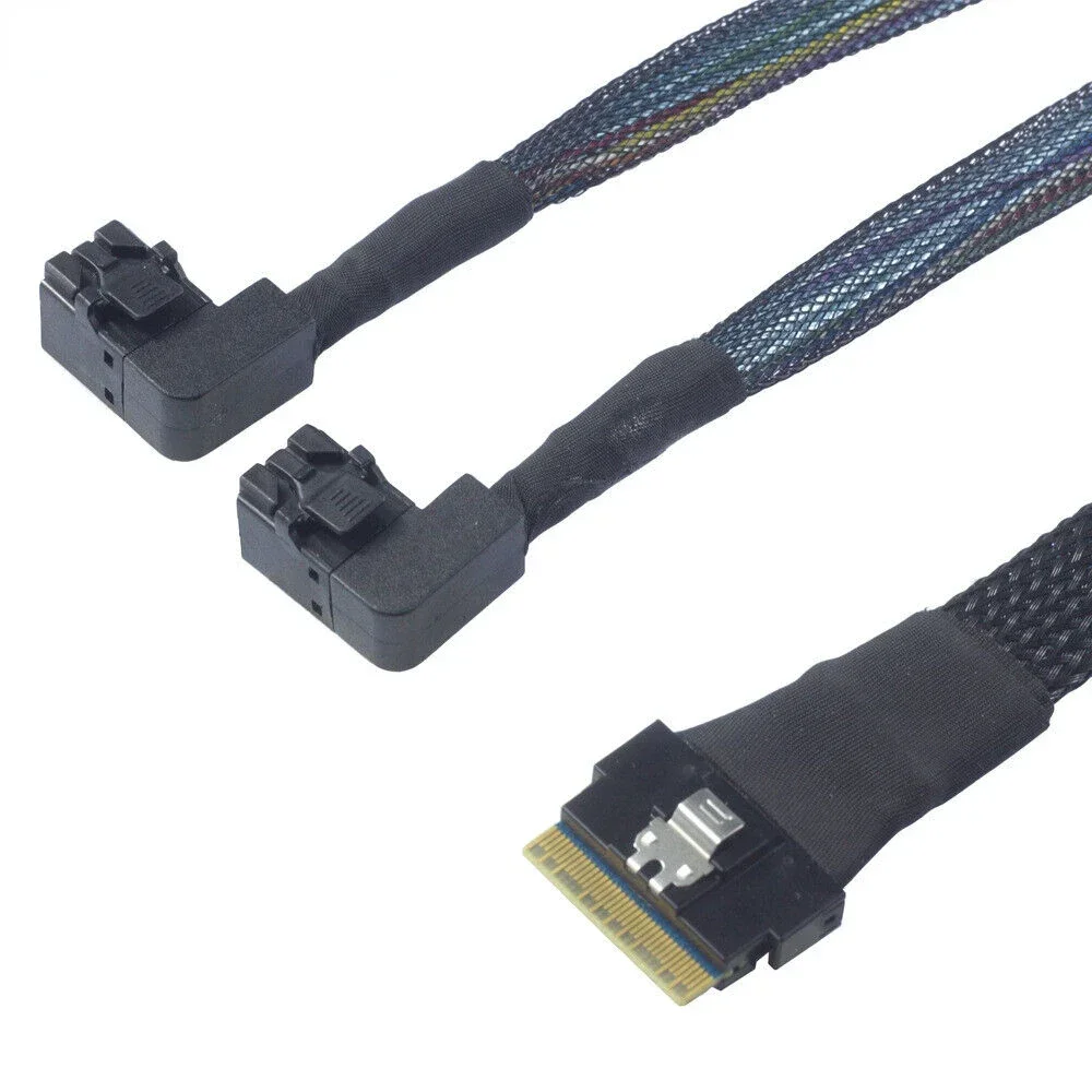 

Сверхбыстрая передача данных SAS Slim SFF-8654 8i 4,0-2 порта, соединительный кабель с правым изгибом