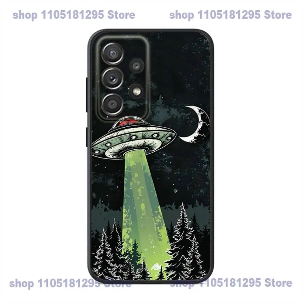 حافظة هاتف مضحكة UFO Alien Thing لهاتف سامسونج S25,24,23,22,21,20,Ultra,10,10E,Plus Note20 حافظة سوداء #5