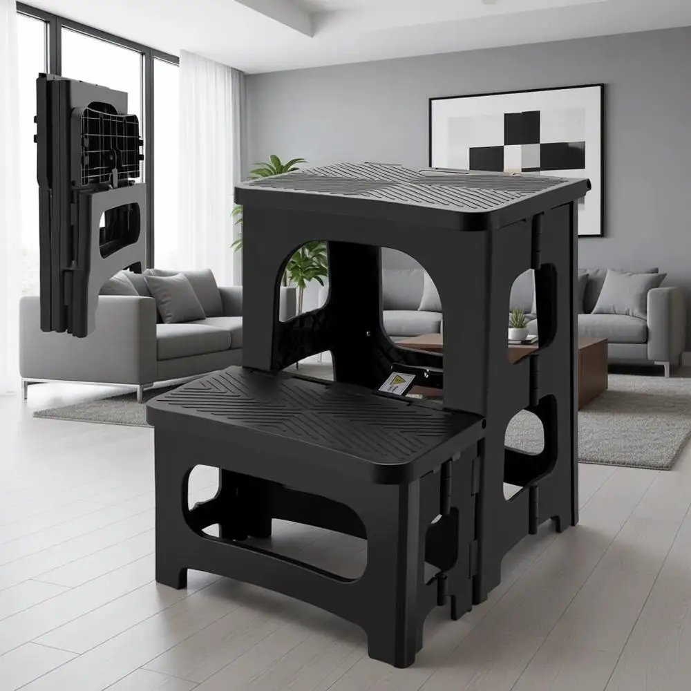 

Складная подставка-табурет для детей и взрослых, нескользящая, портативная, выдерживает до 300 фунтов, идеально подходит для кухни, офиса, дома и автодома.