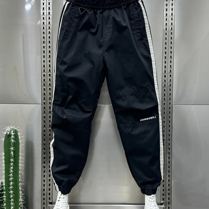 

Trendy Brand Color Matching Design Casual Sweat Pants Men Sweatpants Men's Pants Fashionable Versatile Nine-point Sports Pants