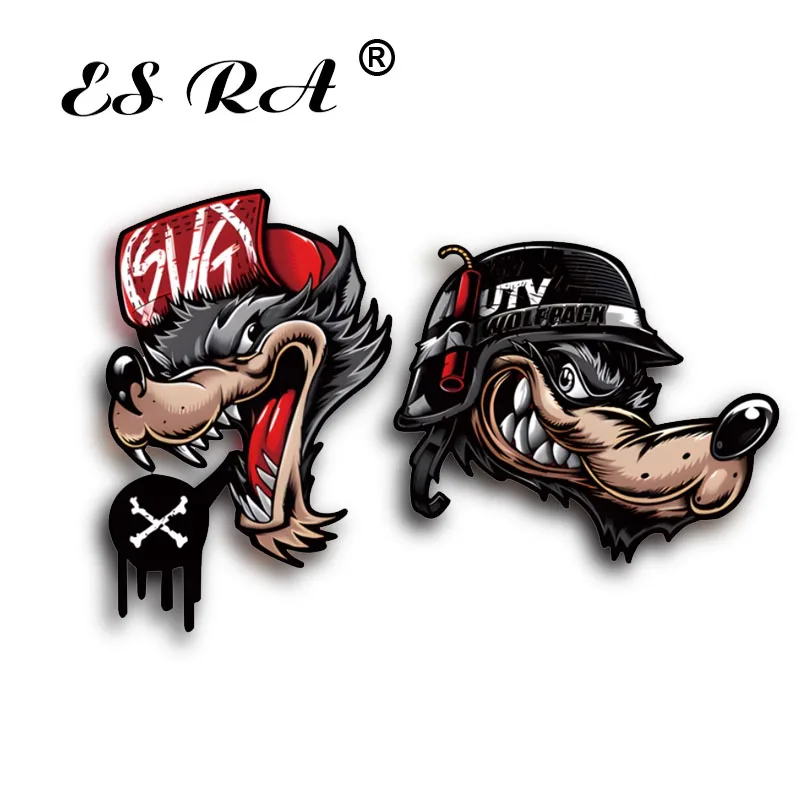 

Reflective Stickers Helmet Cool Wolf Head Expression Cartoon Creative Decals Car Motorcycle Body Glass Decoration Pegatinas