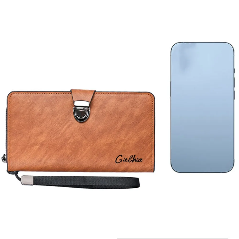 Multiple Card Slots Male Long Wallet Elegant Large Capacity Fashion Clutch Wallet Anti Theft Handhold Coin Purse Gift for Men