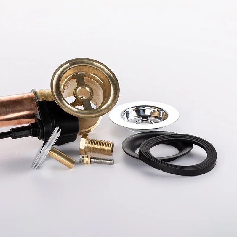 Bath Strainer Copper Inner Corrugated Handwheel Wire Control Style Bath Strainer Deodorant Downcomer