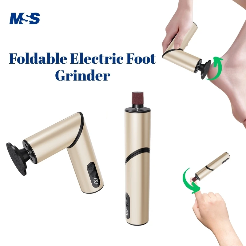 

Складная электрическая пилка MSS 2 в 1, 9-скоростная регулируемая электрическая пилка для удаления омертвевшей кожи, трещин, шлифовки ногтей, педикюра