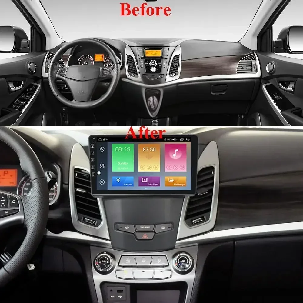 Car Radio for SsangYong Korando 3 Actyon 2 2013-2017 9‘’ Multimedia Video Player Wireless Carplay & Android Auto Navigation GPS