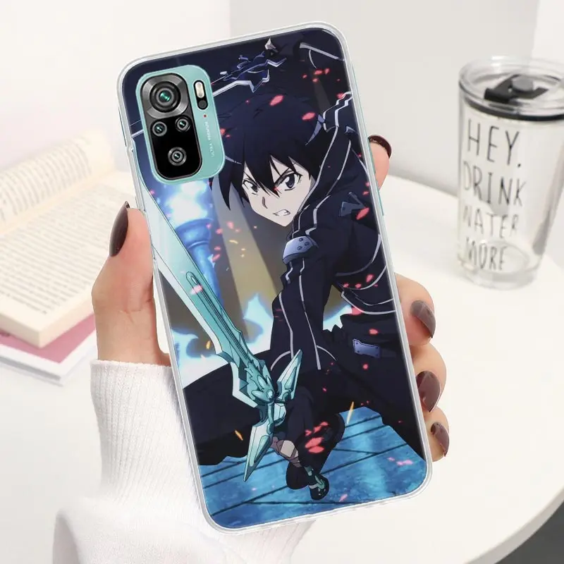 Sword Art Online Kirito Asuna Coque Phone Case For Xiaomi Redmi 12 10 9 9A 9C 9T 12C 8 8A 7 7A 10A 10C 6 6A K20 K30 K40 Pro S2