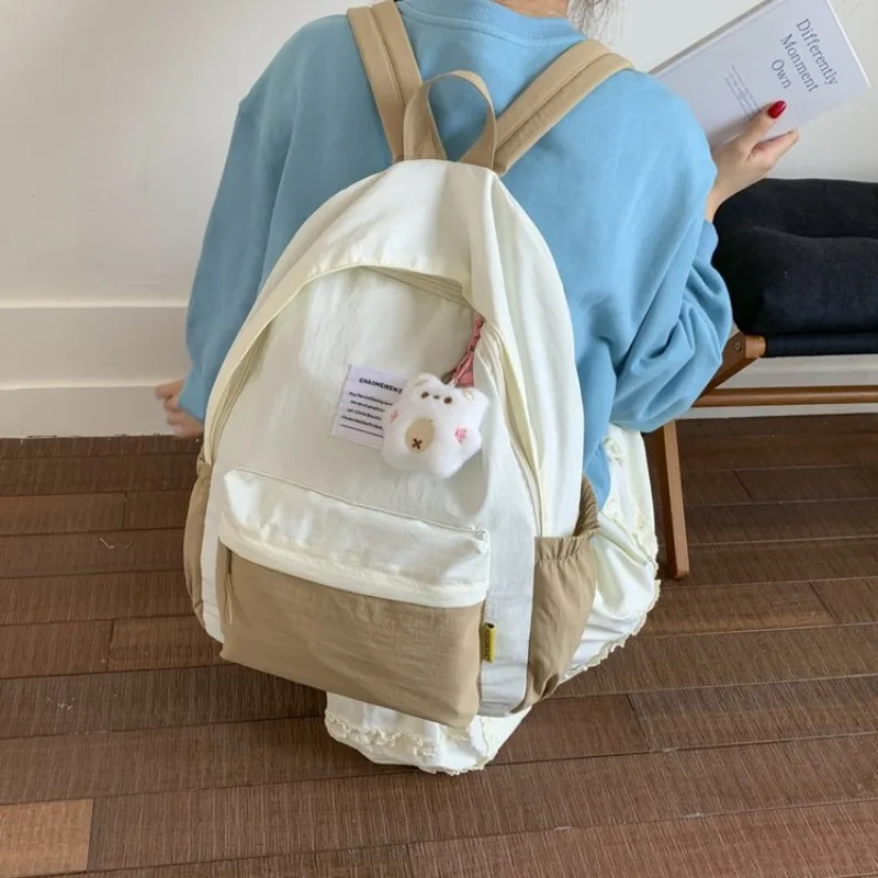 

HAEX Casual Nylon Backpacks Women 2025 Daily Light Outgoing Patchwork Mochilas Para Mujer Harajuku Students Commute Bag Female