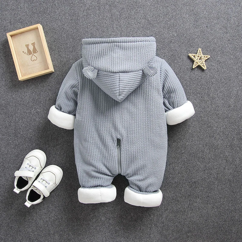 Autumn Winter Newborn Baby Clothes Bunny Baby Rompers Cotton Hoodie Newborn Girl Boy Cartoon Onesie Infant Costume Boys Outfits