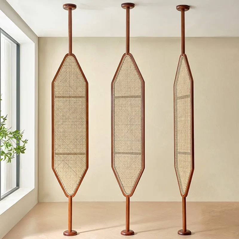 Wood trace rattan screen decoration partition special-shaped living room creative designer entrance guest
