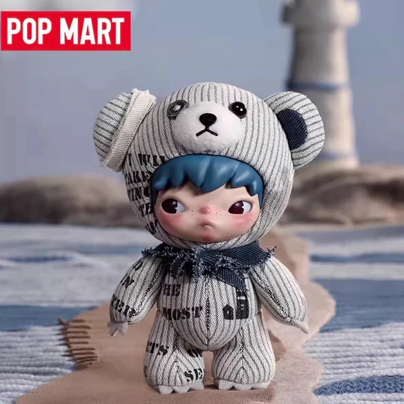 

POPMART Hirono Freedom Island: Виниловая плюшевая подвеска-кукла, фигурка медведя, брелок-игрушка, подвеска для сумки, подарок для девочки (серия Road Journal Blind Box)