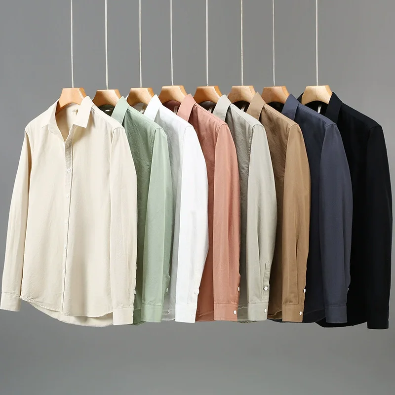 Skin-Friendly Premium Shirts For Men Long Sleeve Casual Classic Spring Top Quality Comfortable Fit Cotton 100% Camisas De Hombre