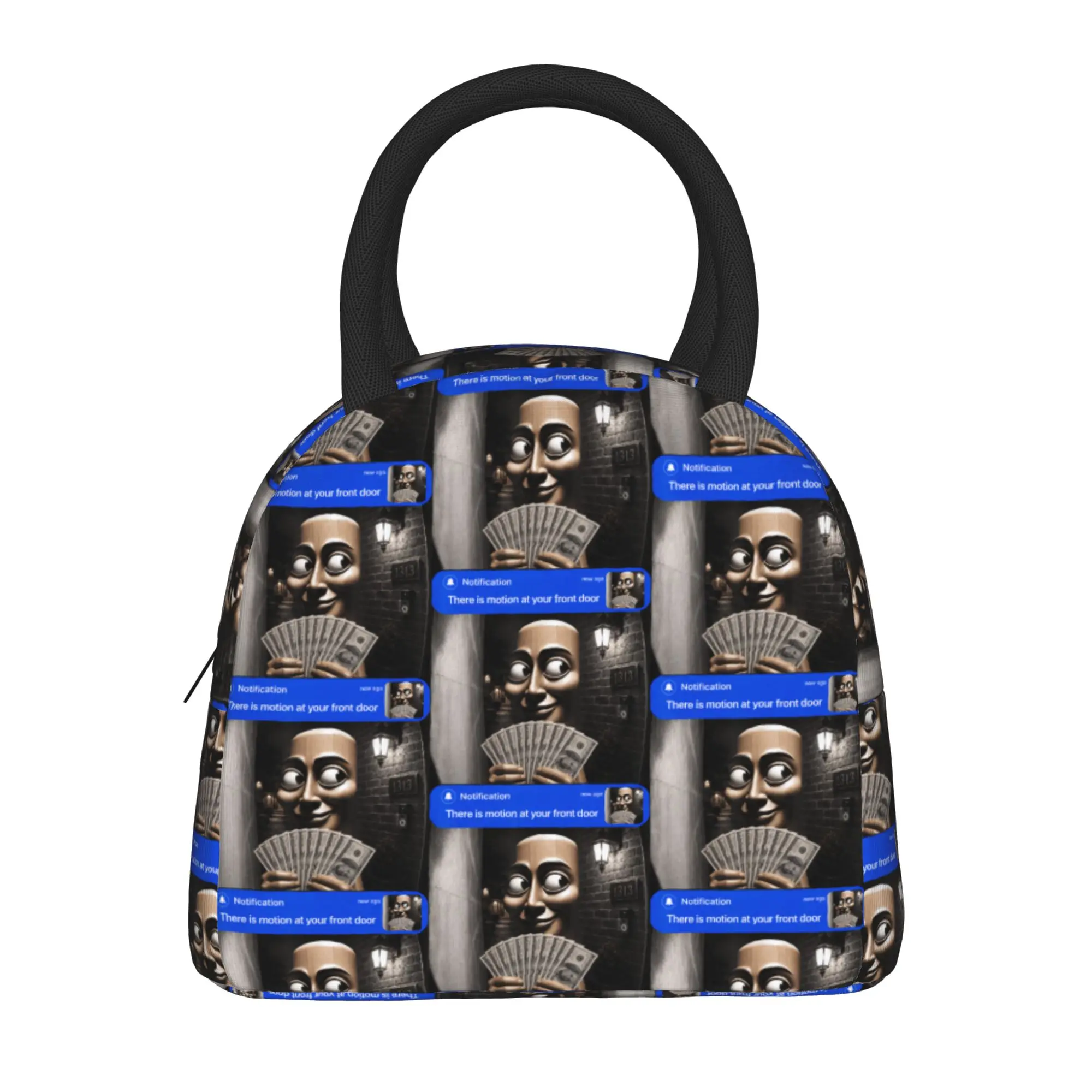 There is Motion at Your Front Tung Tung Tung Sahur Money Lunch Bag Office Lunch Box Fashion Design Tote Food Bags Cooler Bag