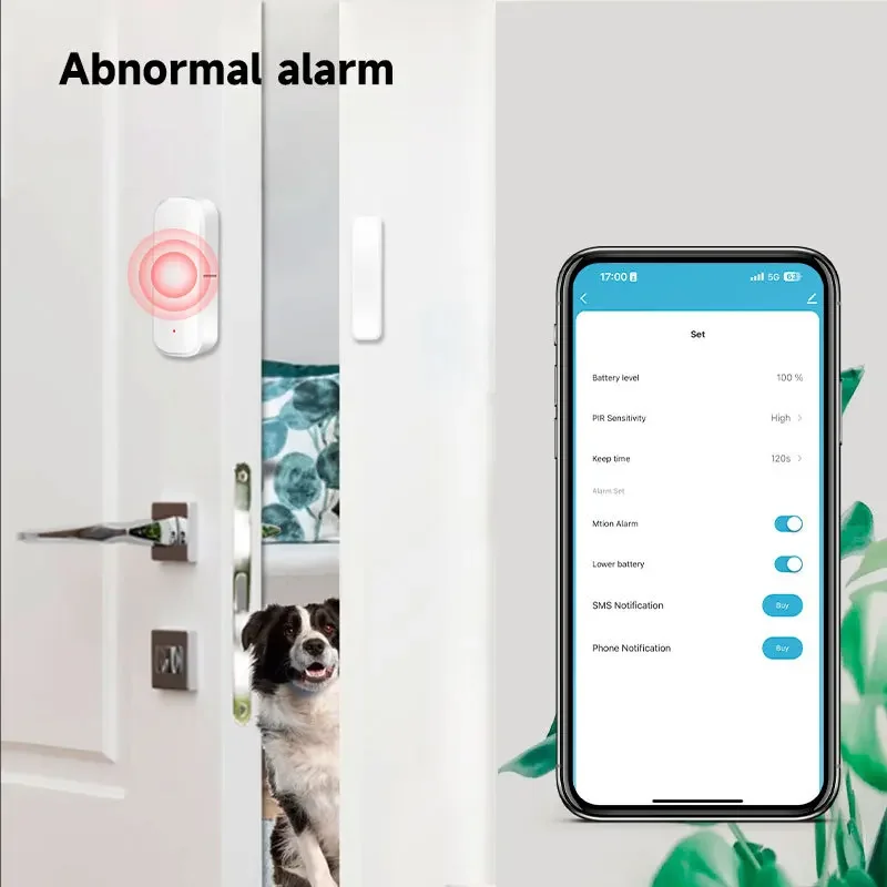 Zigbee/Wifi Door Window Sensor Tuya APP Notification Wireless Detection Home Switch Door Reminder Alarm Door Magnetic Anti-theft