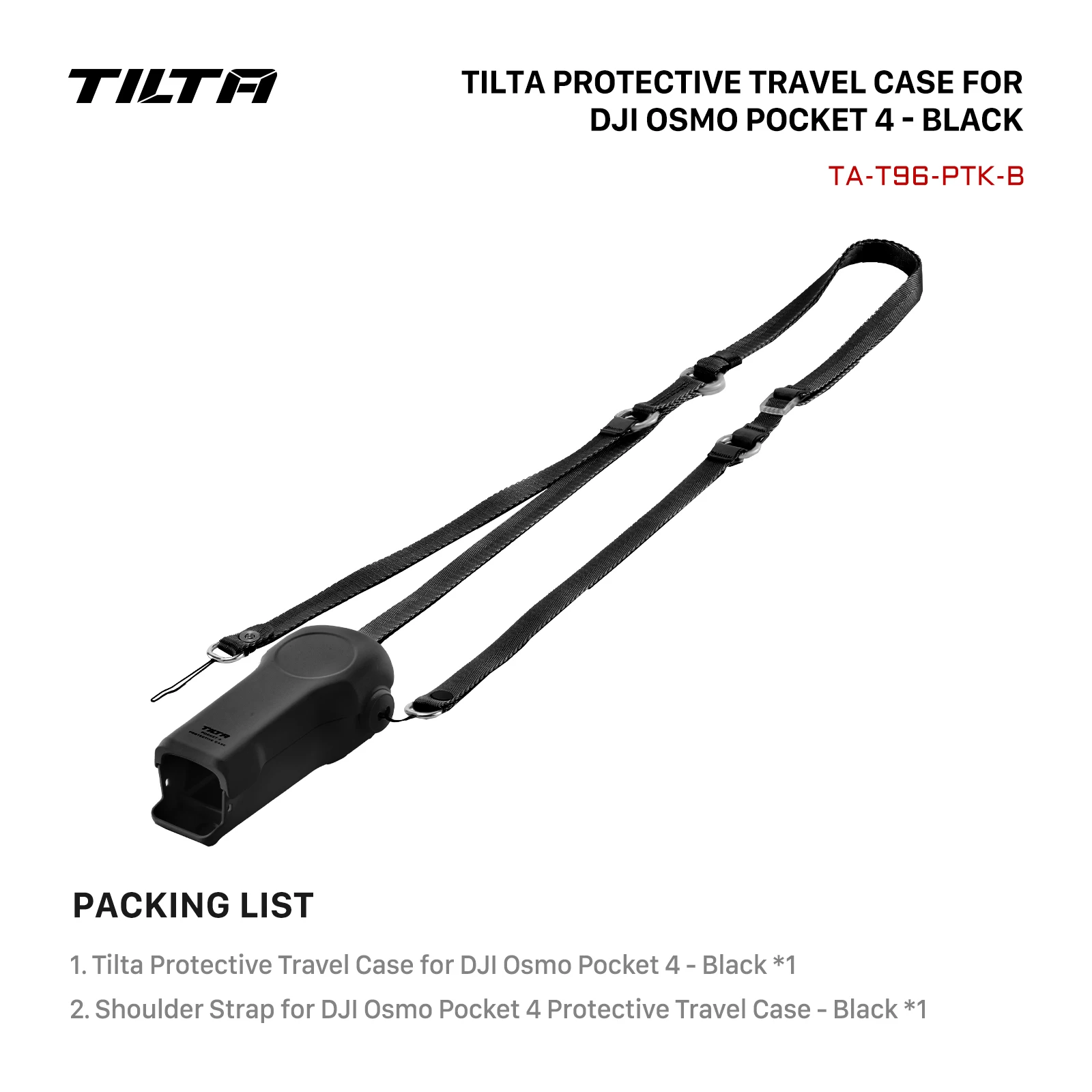TILTA beschermende reiskoffer set voor DJI Osmo Pocket 4 Pocket 3 accessoires met schouderband, cameraschermhoes en lensdop TA-96