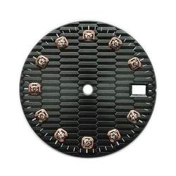 28.5mm Wave Watch Dial for NH35 NH36 Movement Crystal Index Green/Yellow/Grey/Blue/Black Watch Face