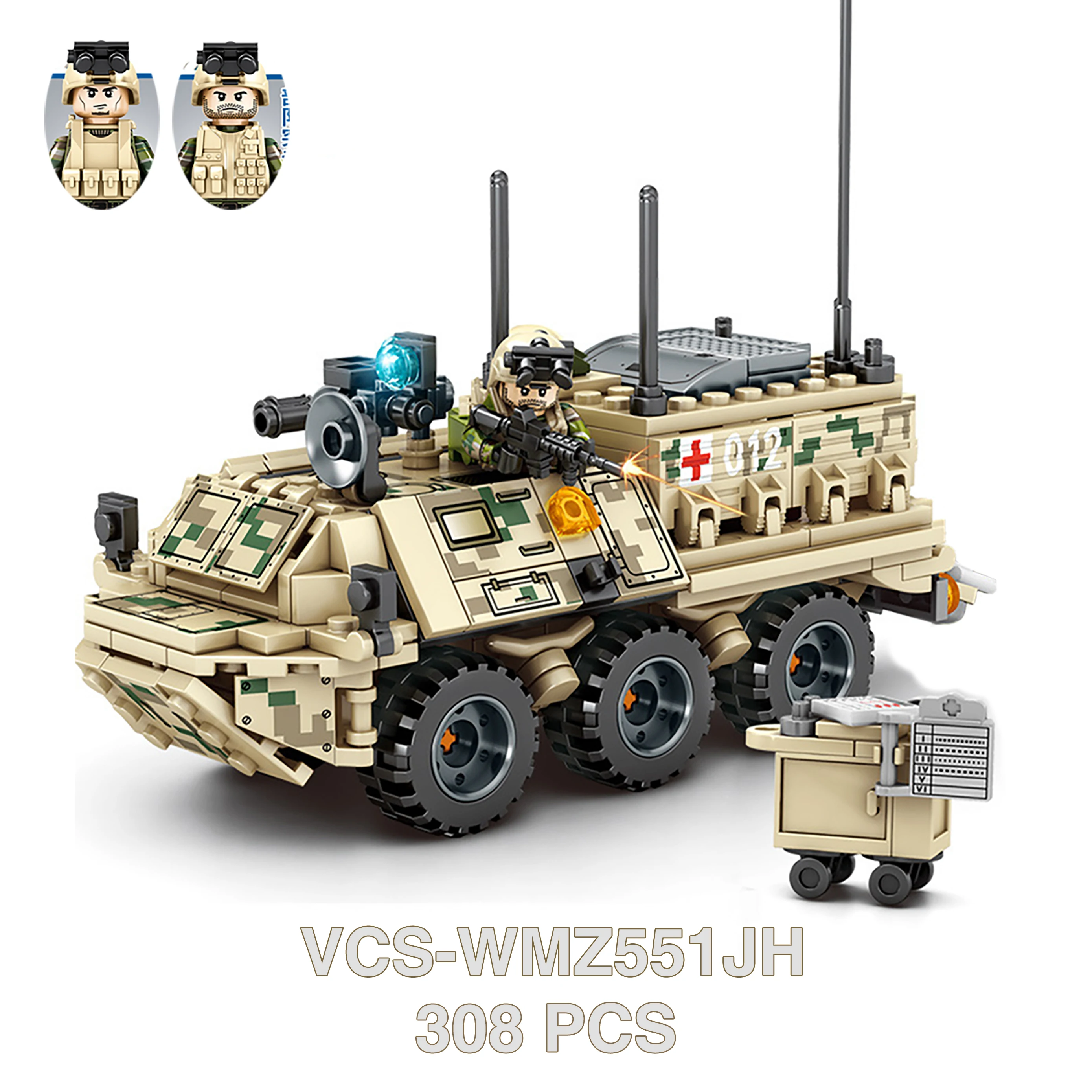 Military Vehicle WC54 Ambulance Fighter Tank Airplane Army WW2 Soldier Weapon Model Building Block Brick Children Kids Gift Toys