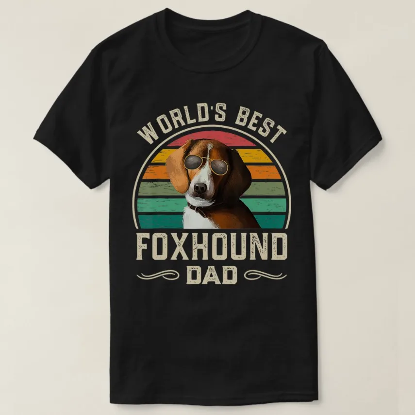 Worlds Best Foxhound Dad Vintage American Foxhound T-Shirt