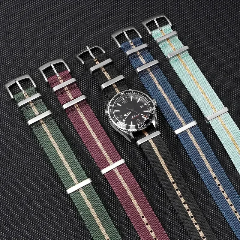 Military Nylon Strap for Seiko Omega Seamaster 300 Speedmaster Men Seatbelt Diving Sport Watch Band Accessories 18/20/22/24mm