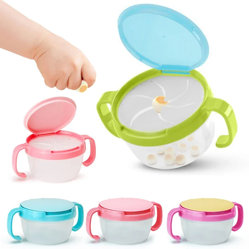 

Детская Чаша для кормления с двойной ручкой, семейная банка, чаша, контейнер для печенья с защитой от протекания, детская чашка с защитой от пролива