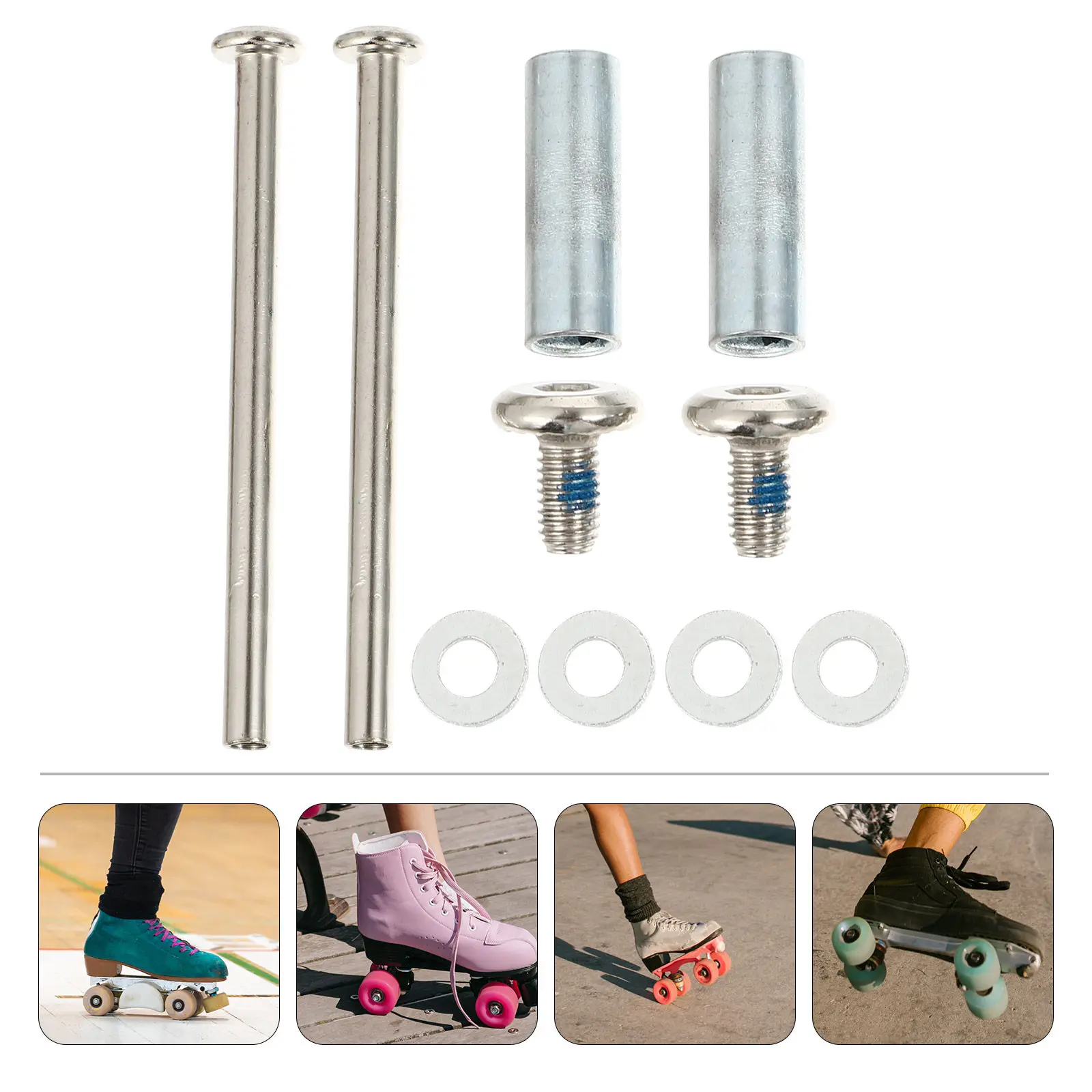 1Set Metal Skates Wheel Screw Kit Bearing Skating Screw for Inline Roller Skates Repair Replacement Sturdy Long Life Rust Proof - view 6