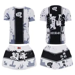 MMA Sports Muay Thai Jujutsu Short sleeved Casual Quick drying Short sleeved Shorts Boxing Fighting Training Comprehensive Set