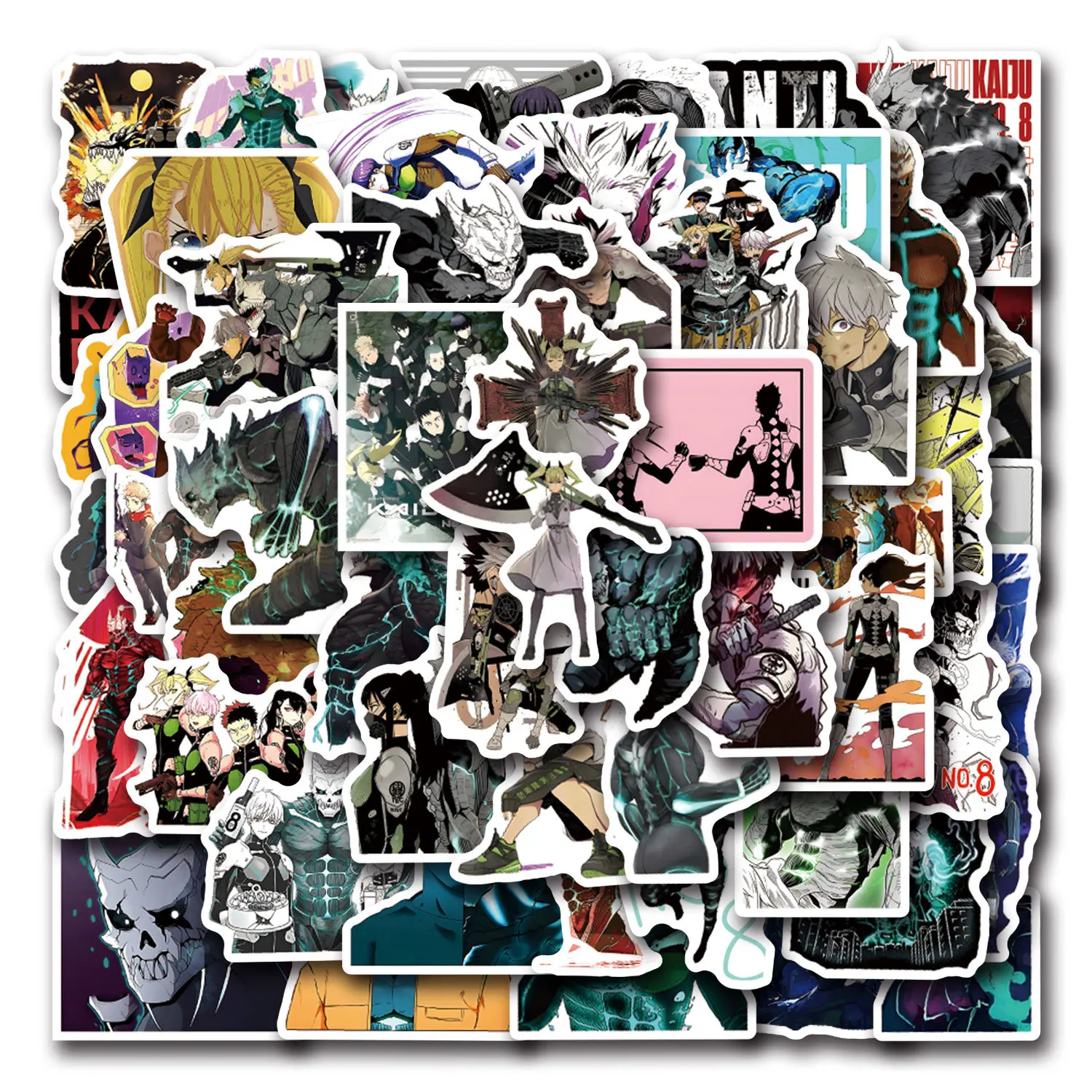 

50/110PCS Kaiju No. 8 Cartoon Stickers Anime Sticker DIY Scrapbook Luggage Laptop Phone Bike Skateboard Decals Kids Toys Gifts